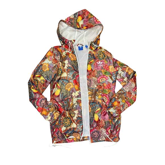 Adidas x Farm Rio Fugiprabali Tropical Windbreaker Track Jacket Floral Lined S - Picture 6 of 13
